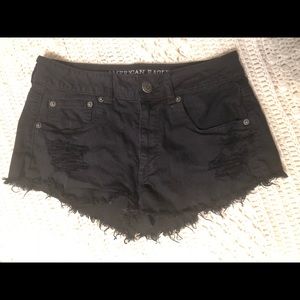 black jean shorts